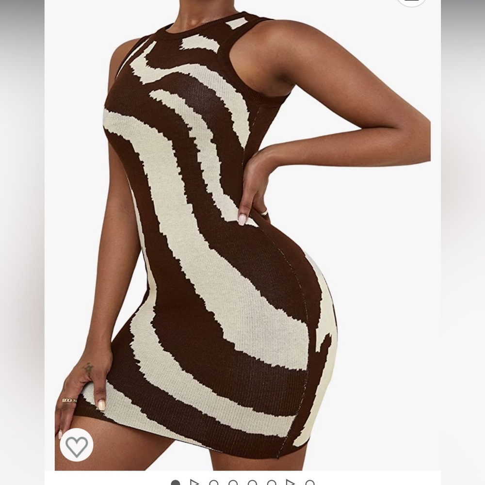 Zebra print body con mini dress